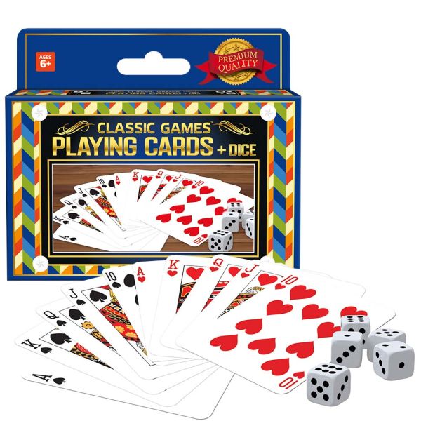 Ambassador Classic Games - 2 Decks Playing Cards & 5 Dice ST041 - Colorland Toys