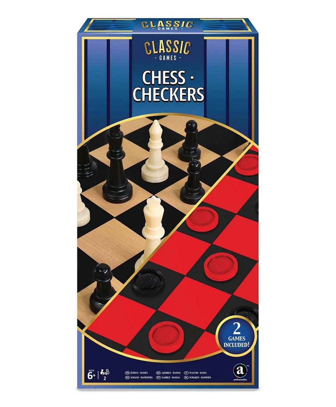 Ambassador Classic Games 2 In 1 Chess Checkers ST2305 — image 1