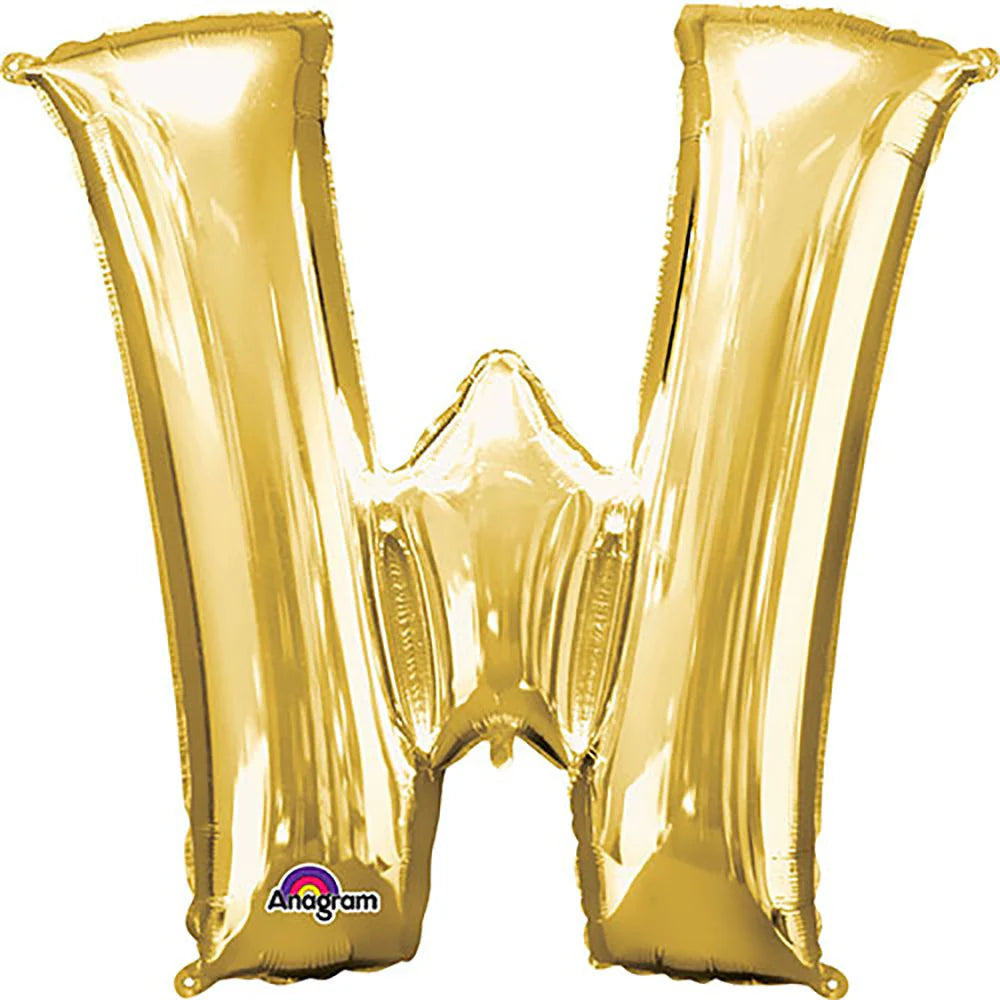 Anagram Supershape Balloons Gold - Letter W 33inch 32994