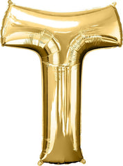 Anagram Supershape Balloons Gold - Letter T 32inch 32986 - Colorland Toys