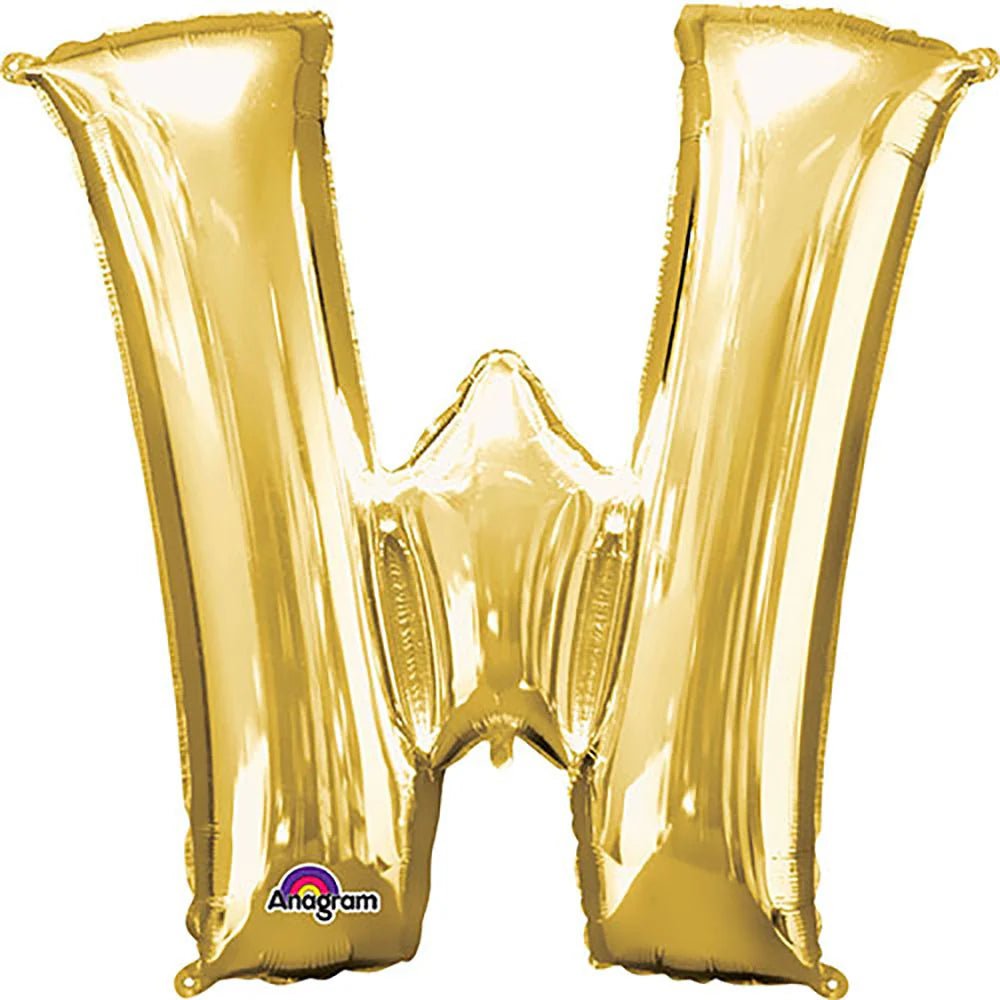 Anagram Supershape Balloons Gold - Letter W 33inch 32994 - Colorland Toys