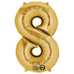 Anagram Supershape Balloons Gold - Number 8 34inch 28258