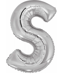 Anagram Supershape Balloons Silver - Letter S 35inch 32983 - Colorland Toys