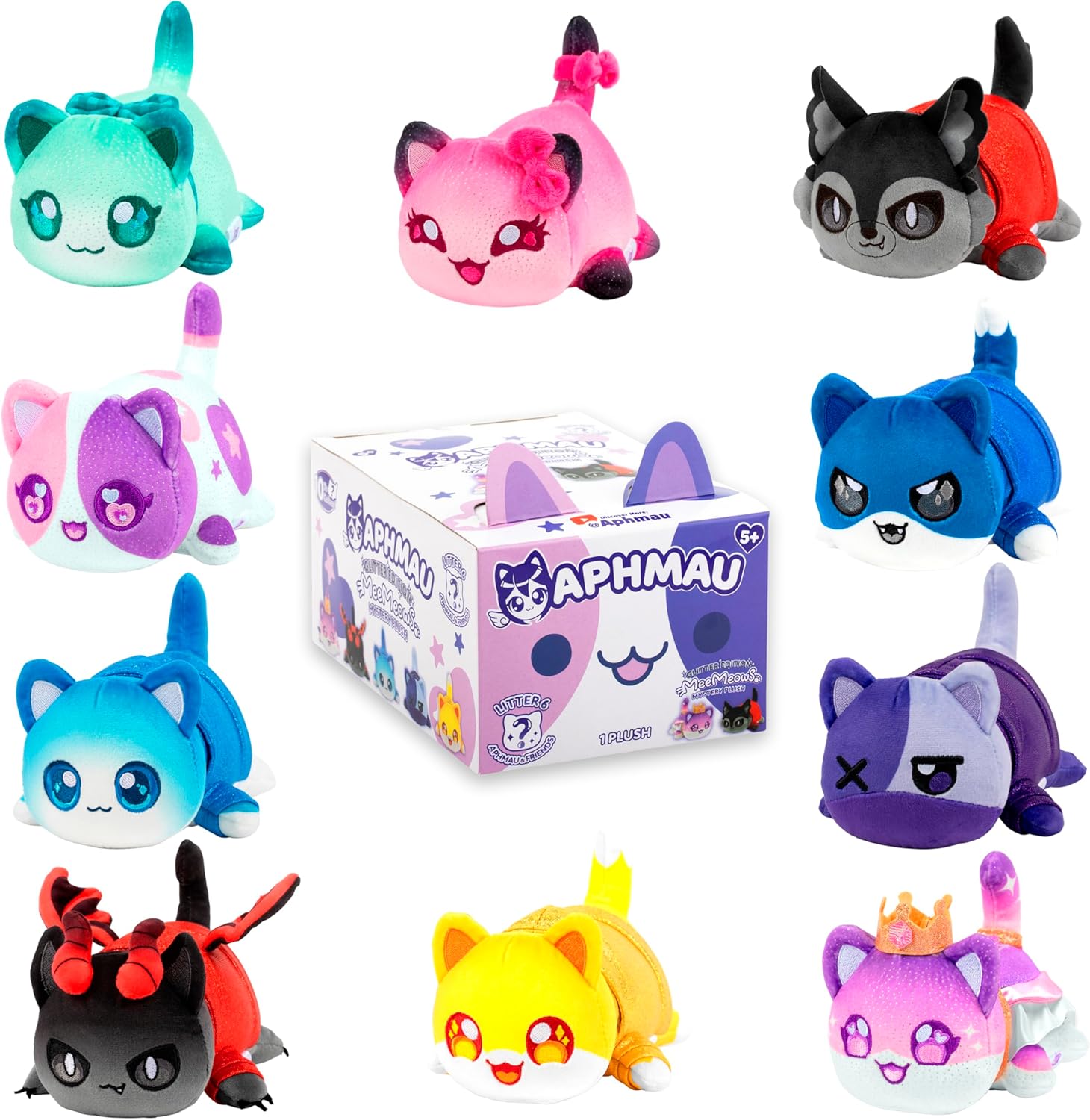 Aphmau Glitter Edition MeeMeows Mystery Plush 6 - Inch BON - 6026 - Colorland Toys