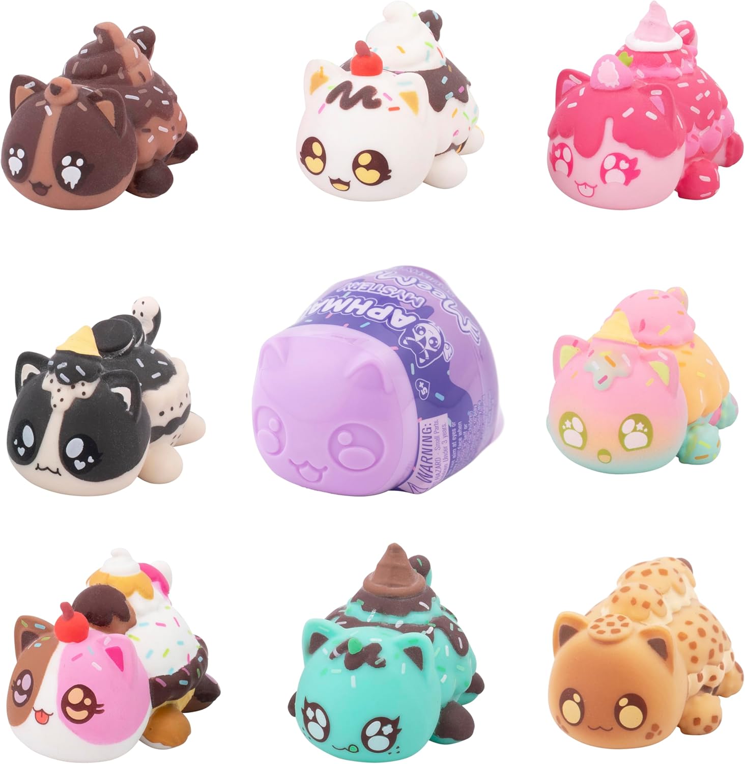 Aphmau MeeMeow Mystery Squishy Figures – Series 3 Ice Cream | Official Aphmau Merch | 1 of 8 Surprise Cats in Blind Box | Collectible Fidget Toy for Kids Ages 5+ - Colorland Toys