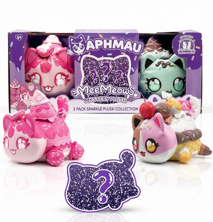 Aphmau MeeMeow Plush 3-Pack Sparkle Ice Cream 6-Inch BON-60203IC - Colorland Toys