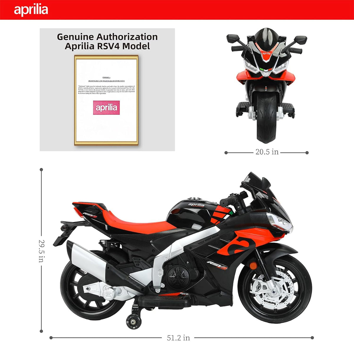 Aprilia RSV4 Ride On Toy 24V Black LB-3088EL — image 4