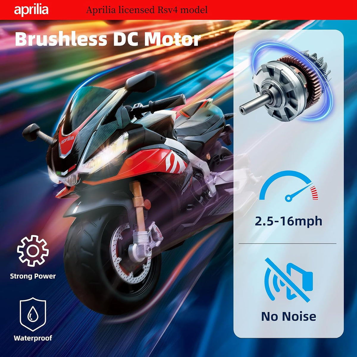 Aprilia RSV4 Ride On Toy 24V Black LB-3088EL — image 6