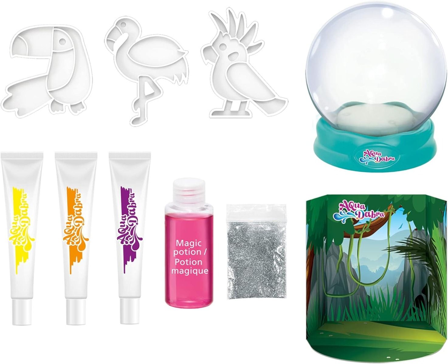 AquaDabra Tropical Birds Water Globe 322 - 24 - Colorland Toys