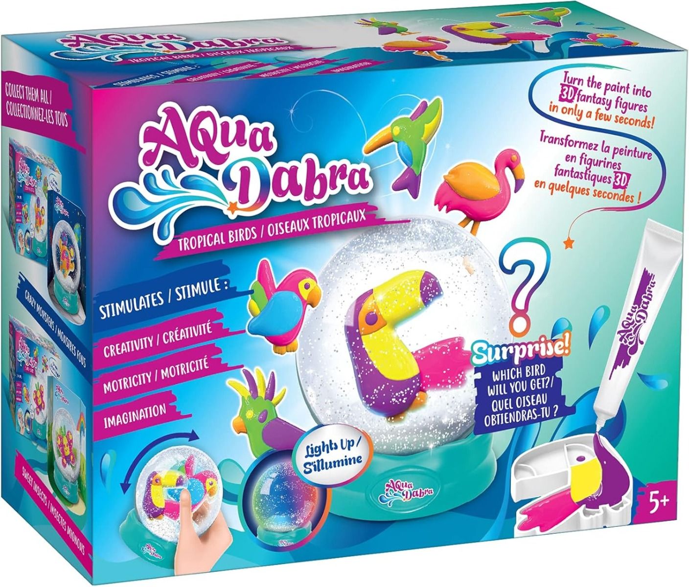 AquaDabra Tropical Birds Water Globe 322 - 24 - Colorland Toys