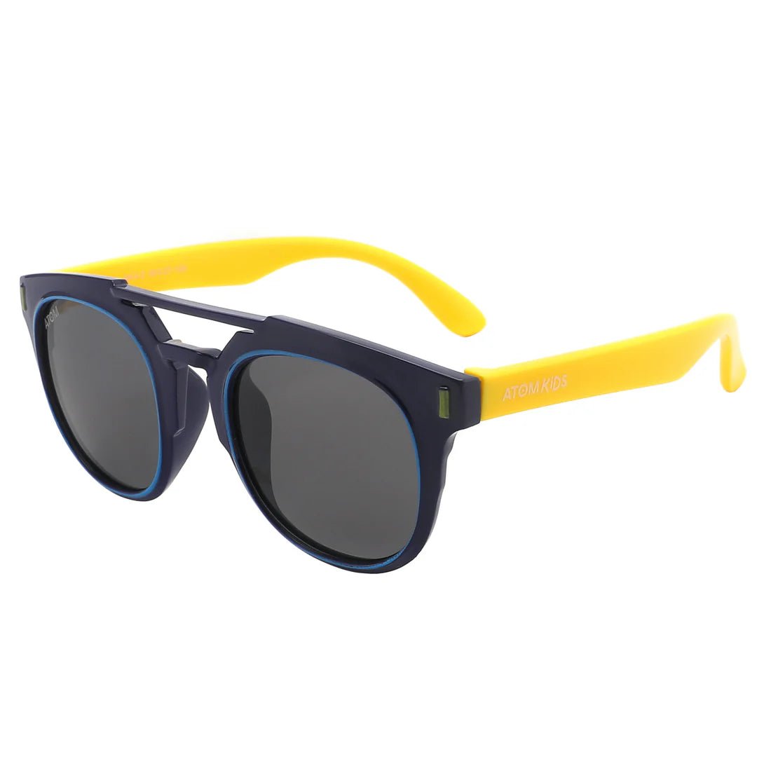 Atom Kids Polarized Round Sunglasses 100% UV 400 Protection - Black & Yellow AK4-3 — image 1