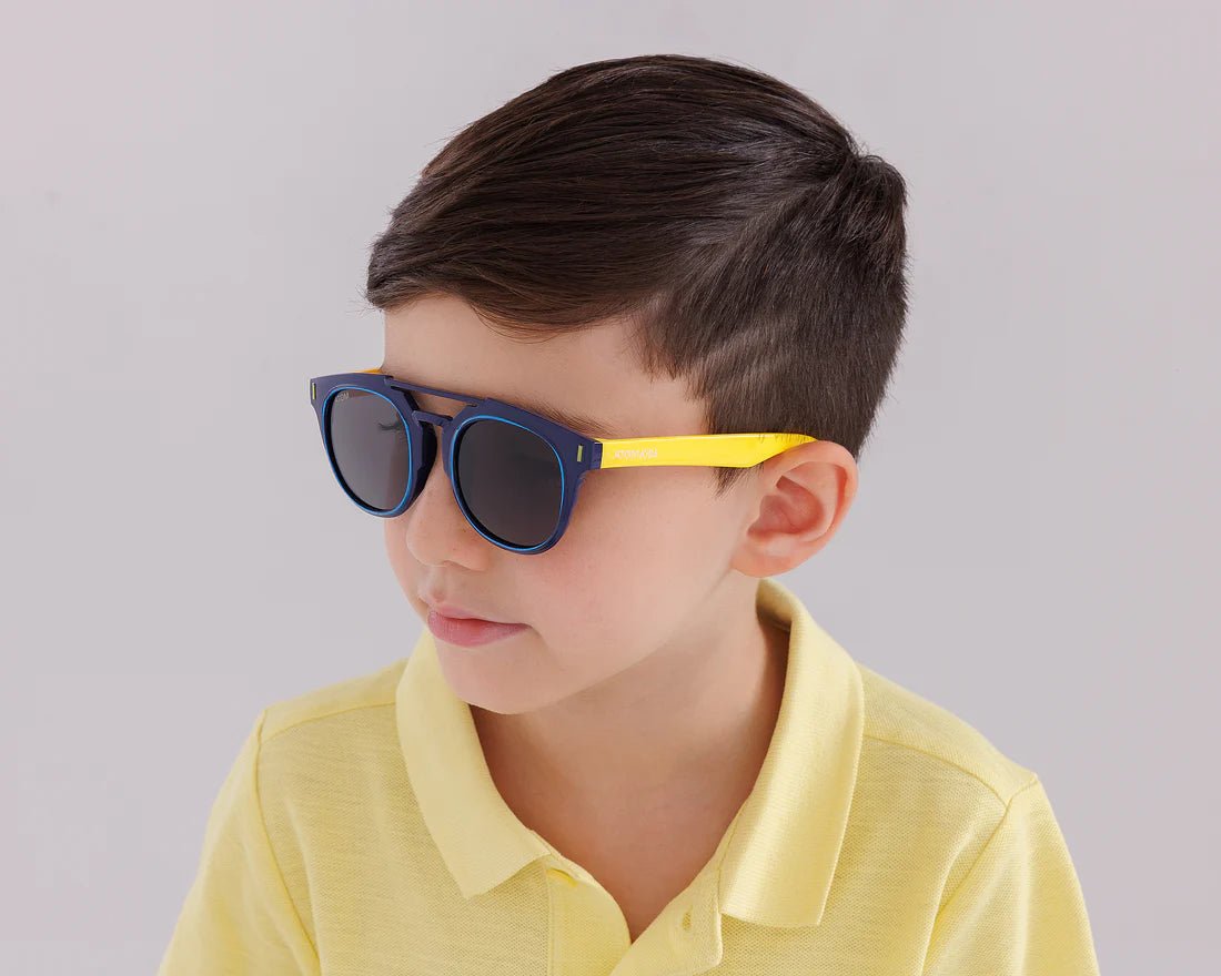 Atom Kids Polarized Round Sunglasses 100% UV 400 Protection - Black & Yellow AK4-3 — image 5