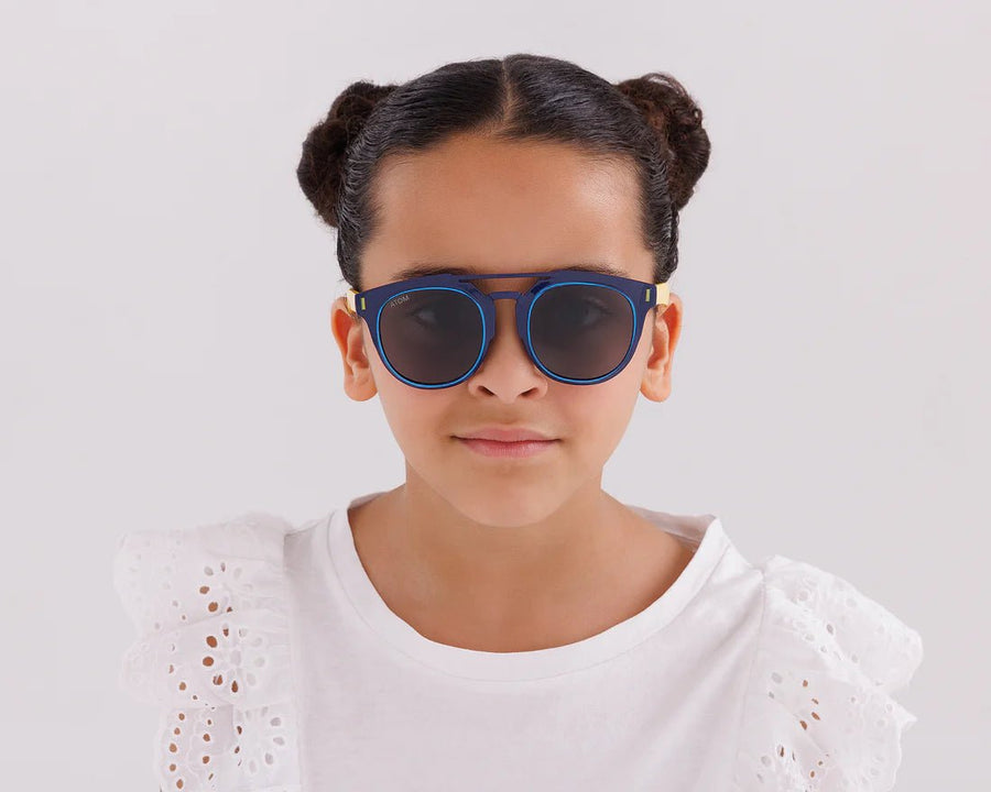 Atom Kids Polarized Round Sunglasses 100% UV 400 Protection - Black & Yellow AK4-3 — image 4