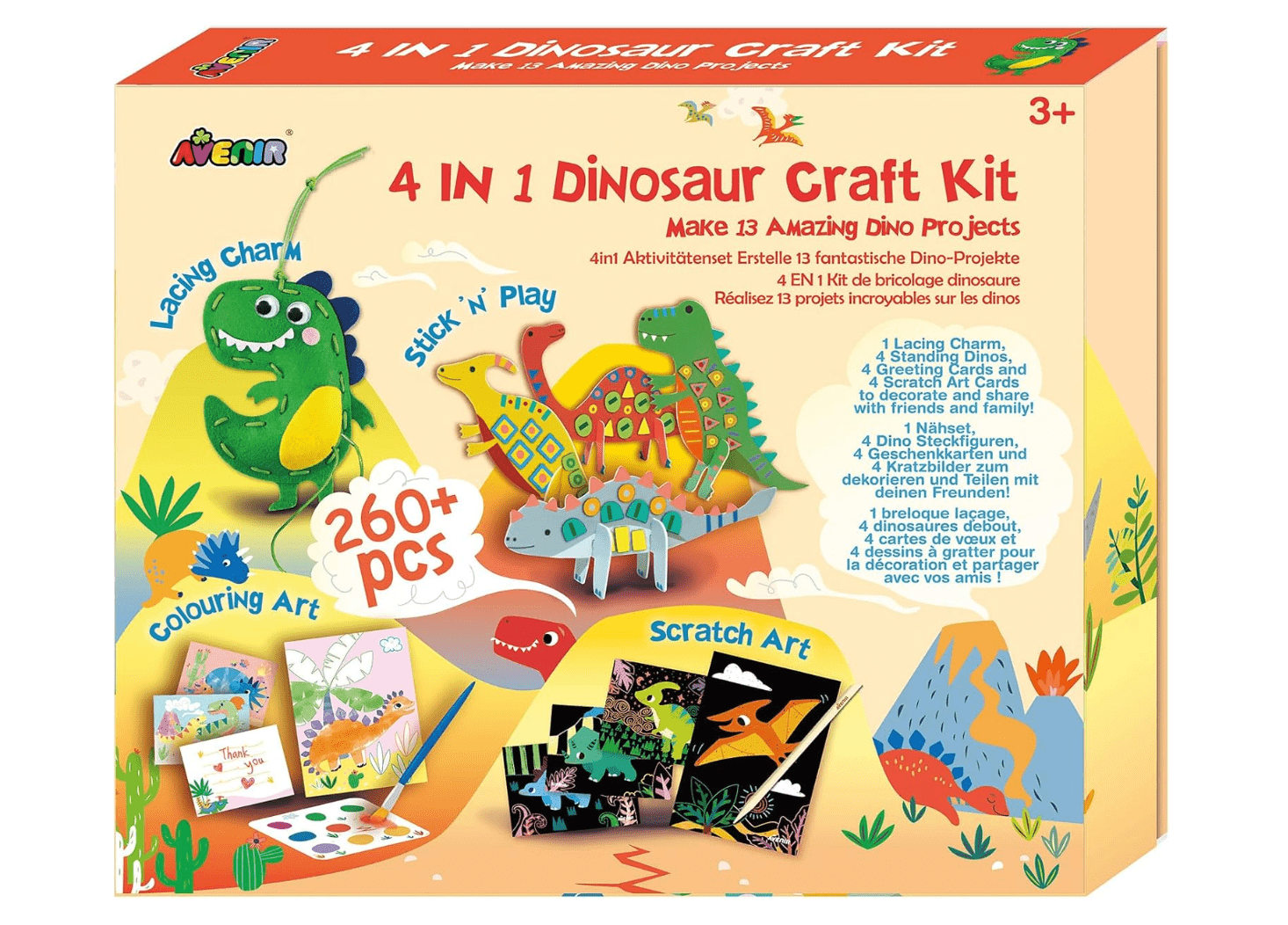 Avenir 4 in1 Dinosaur Craft Kit AVCH221773 - Colorland Toys