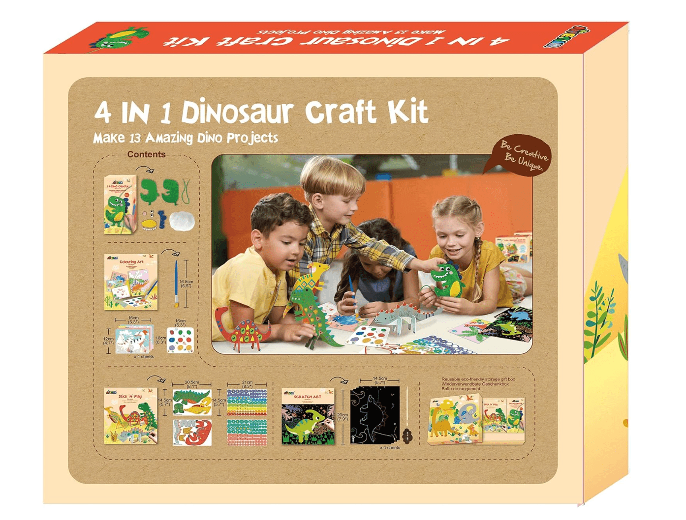 Avenir 4 in1 Dinosaur Craft Kit AVCH221773 - Colorland Toys