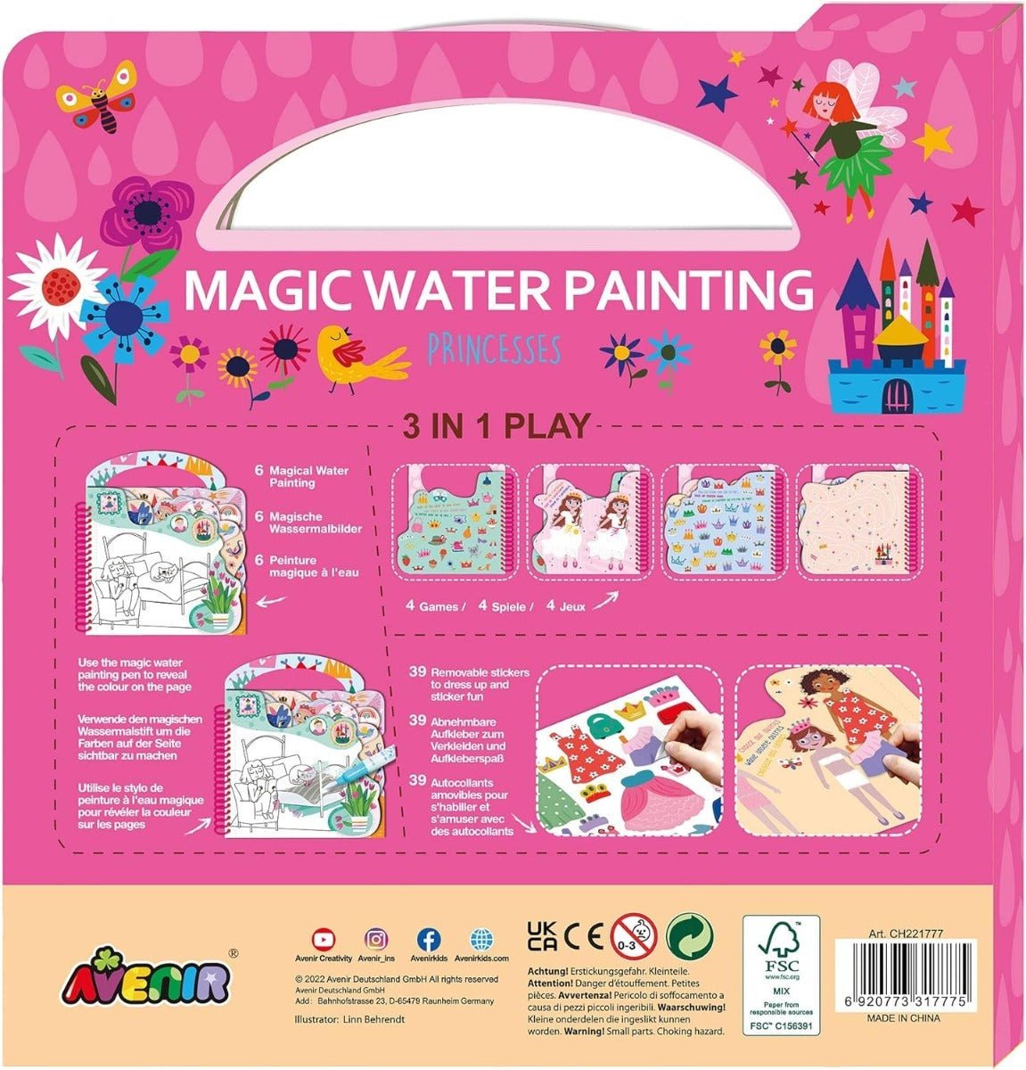 Avenir Magic Water Painting Princesses AVCH221777 - Colorland Toys