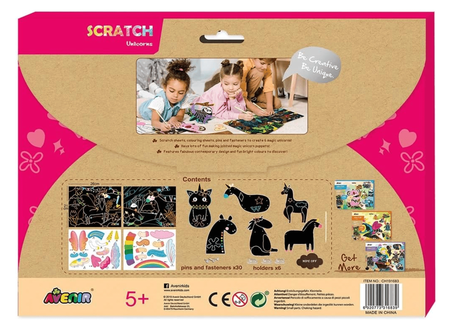 Avenir Scratch Cards Unicorns Craft Set AVCH191683 - Colorland Toys