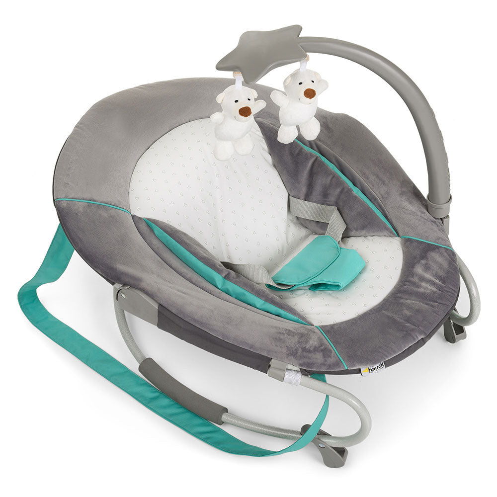 Hauck Leisure Bear Hearts Baby Rocker Grey 63402 - Colorland Toys