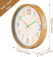 Azonee Kids Silent Wall Clock with Colorful Numbers