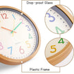 Azonee Kids Silent Wall Clock with Colorful Numbers