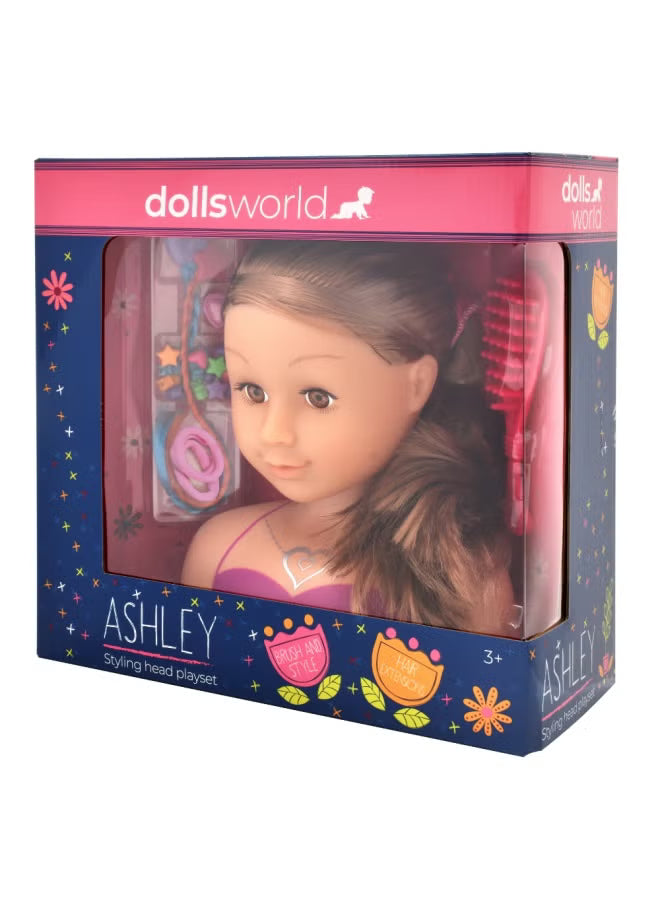 Dolls World Styling Head Ashely Brunette 78592