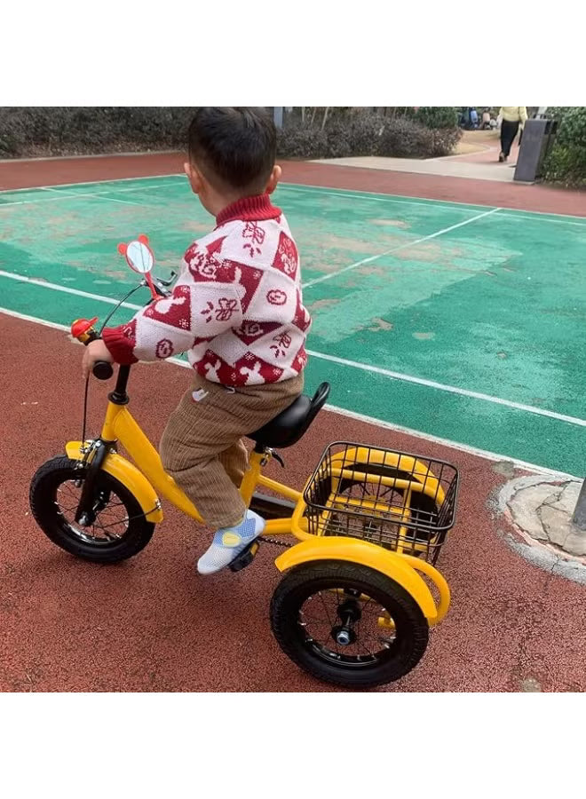 Bosheng Tricycle With Basket 12 Inch Yellow MN011 - Colorland Toys