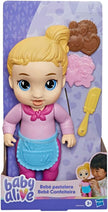 Baby Alive Baby Baker Blonde Hair Doll with Play Food, 10.5in