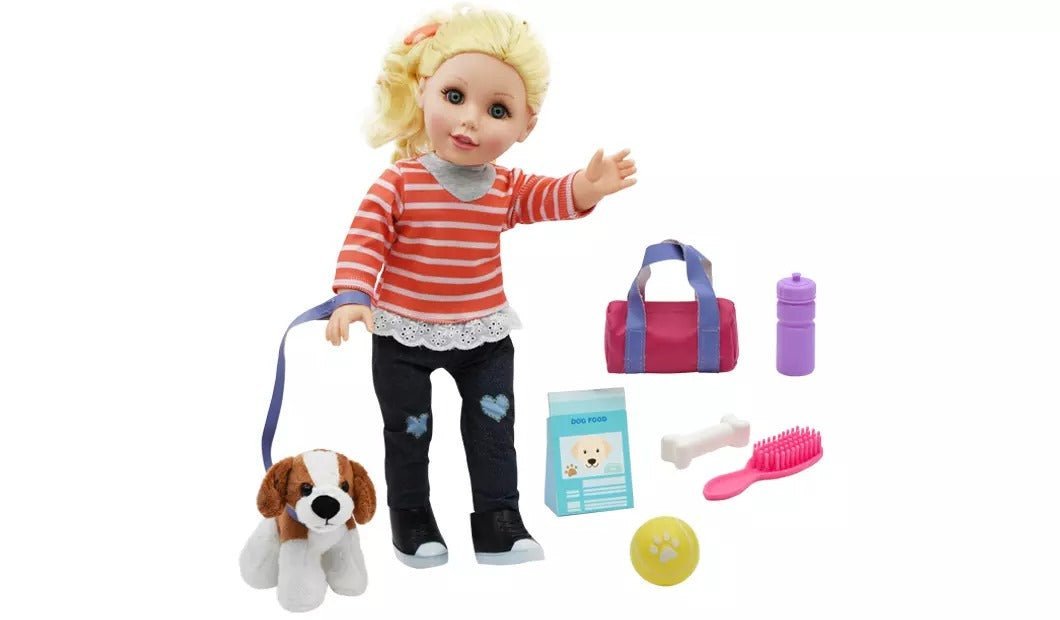 Baby Maziuna Style Girls Dog Walker 18inch BM8066 — image 1