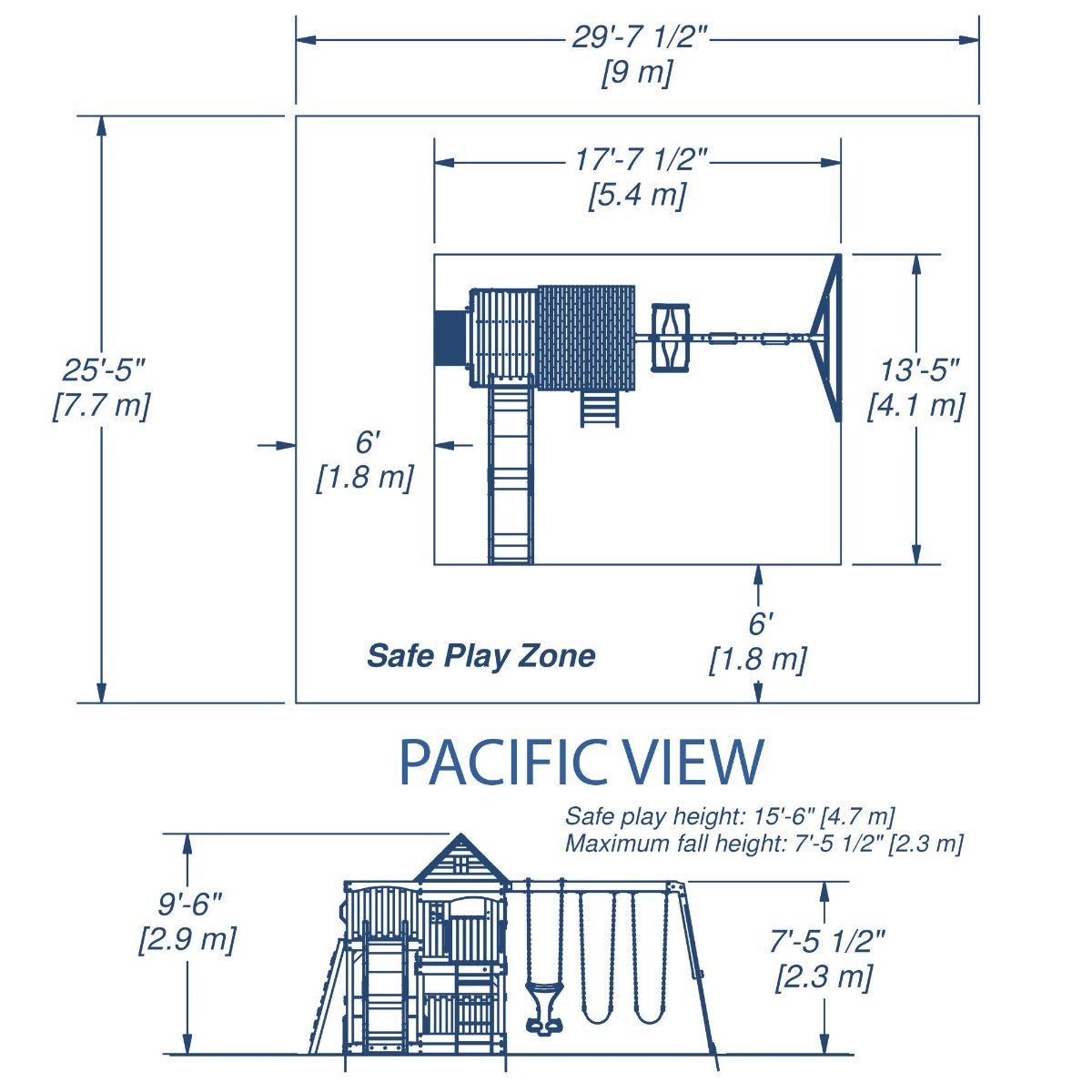 مجموعة ألعاب خشبية سكنية من Backyard Discovery Pacific View رقم 1808058 — image 6