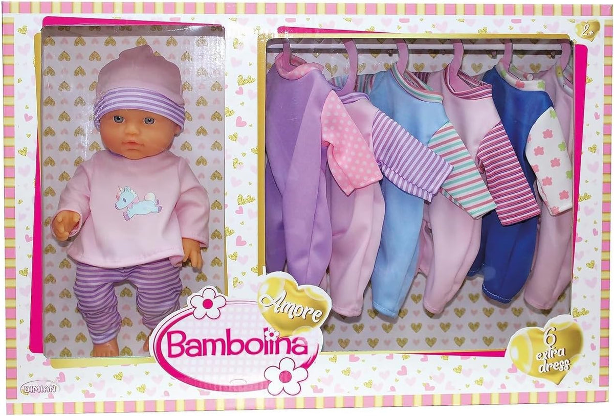 Bambolina Amore Doll with 6pcs Assorted Dress 14inch BD1868 - Colorland Toys