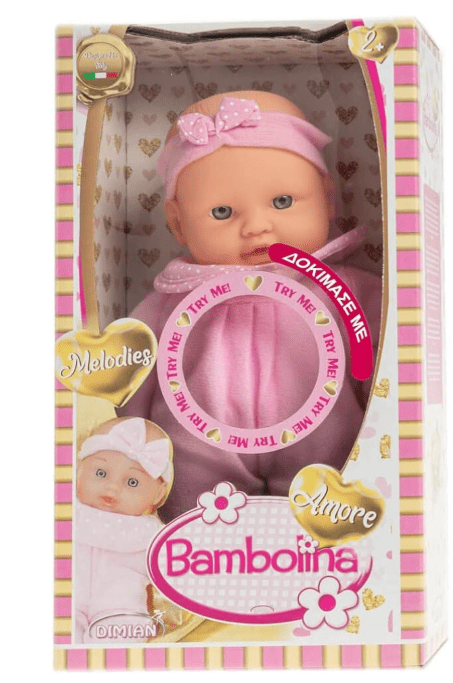 Bambolina Amore Soft Doll with Baby Sounds 10inch BD1814 — image 1