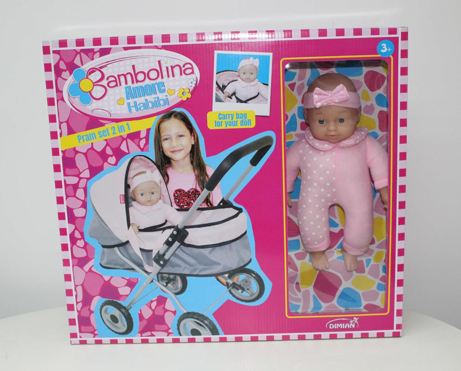 Bambolina Pram Set 2 In 1 With Doll BD2113SUP — image 2
