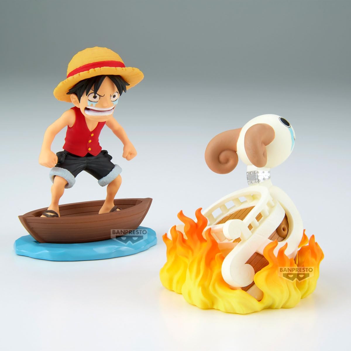 Banpresto One Piece World Collectable Figure Log Stories-Monkey.D.Luffy & Going Merry BP28928P — image 1