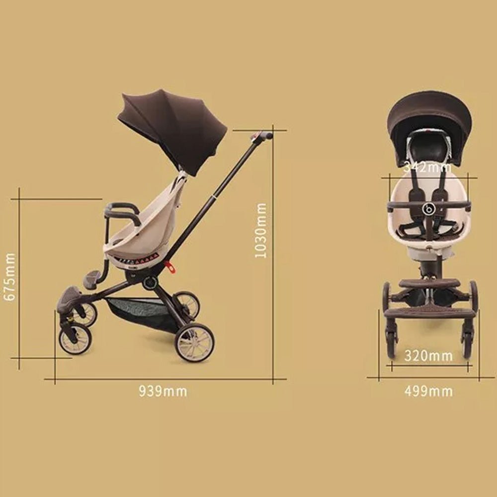 Baobaohao Trolley Foldable Stroller - Caramel Milk/Brown V18 — image 4