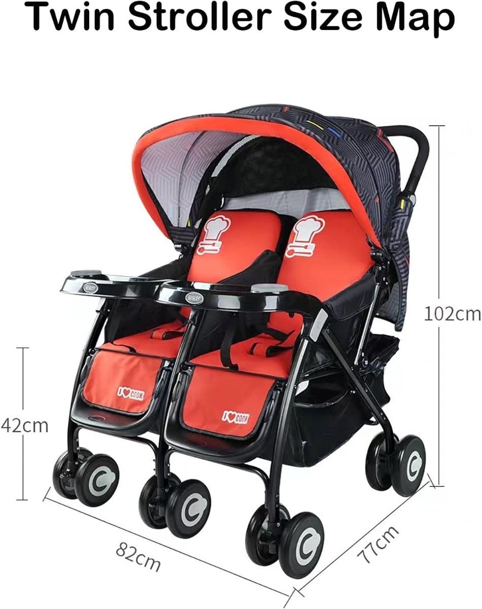 Baobaohao Twin Stroller Red 703A/S3938 - Colorland Toys
