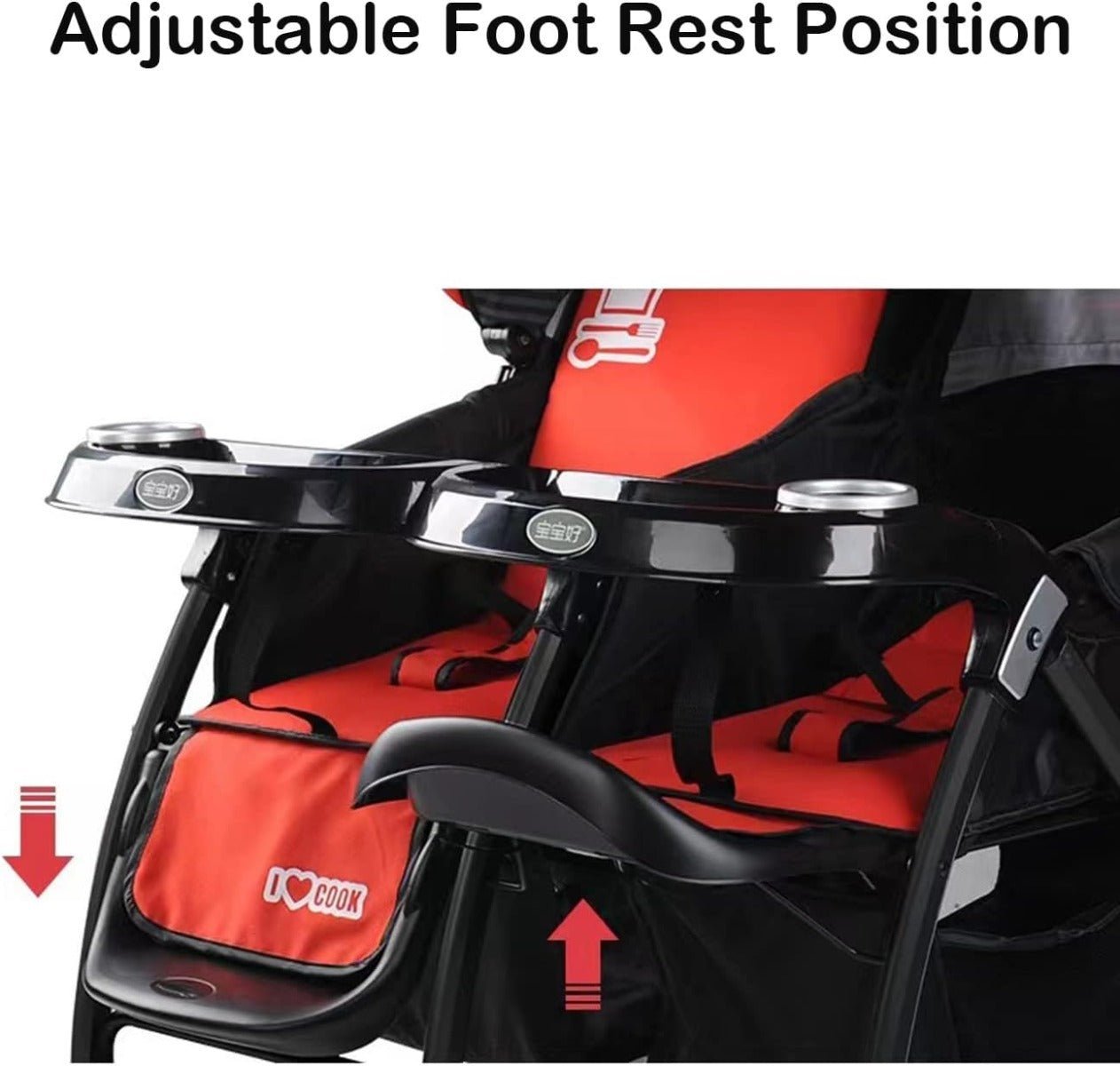 Baobaohao Twin Stroller Red 703A/S3938 - Colorland Toys