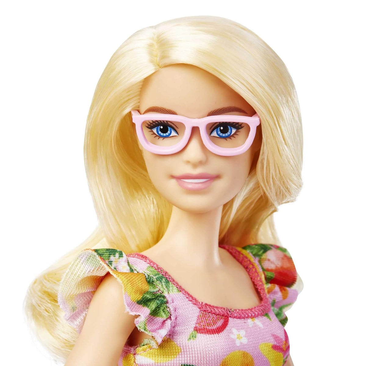 Barbie Fashionista Doll with Long Blonde Hair - Pink Tropical Fruit Patt FBR37/HBV15 — image 4