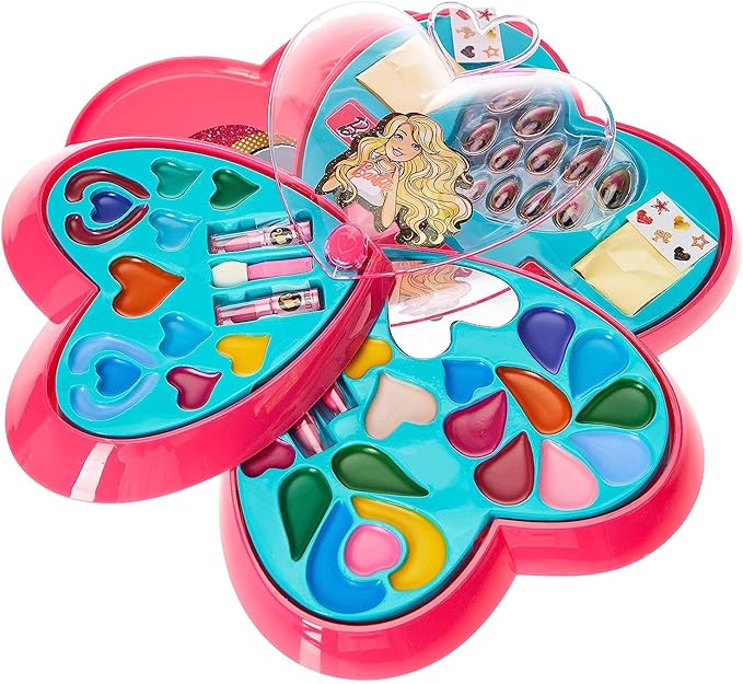 Barbie 4 Decks Heart Shape Cosmetic Case 5812 - Colorland Toys