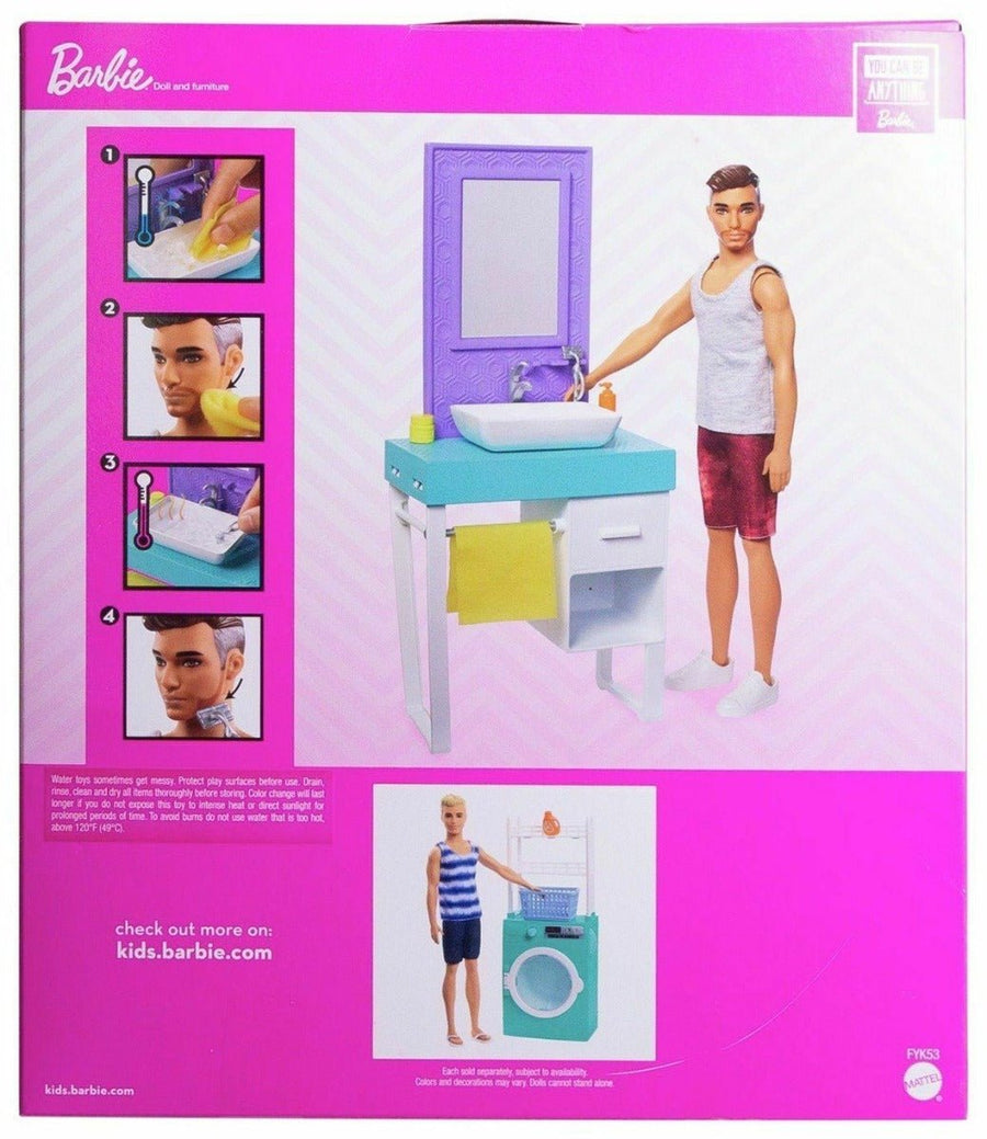 Barbie Bathroom-Themed Playset with Shaving Ken FYK51 — image 9