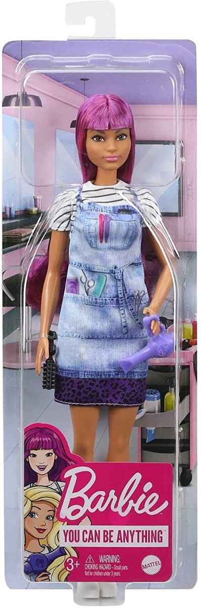 Barbie Careers Salon Stylist Doll with Purple Hair GTW36 - Colorland Toys