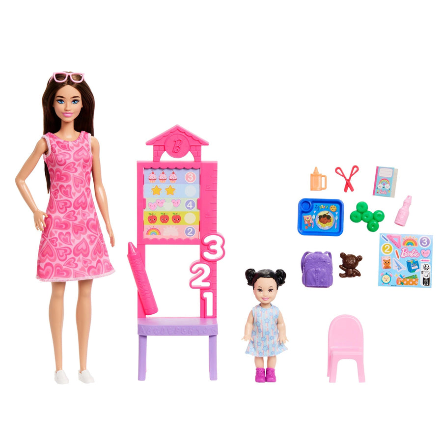 Barbie Careers Teacher Playset with Doll, Toddler & Accessories