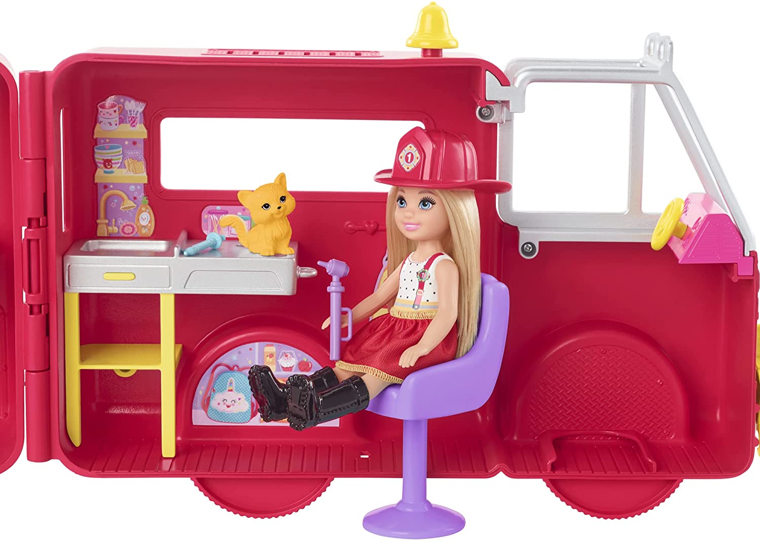 Barbie Chelsea Can Be Firetruck Playset HCK73 - Colorland Toys