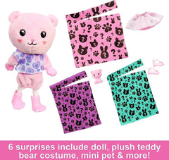 Barbie Chelsea Cutie Reveal Chelsea Cozy Cute Tees Series - Teddy HKR19 - Colorland Toys