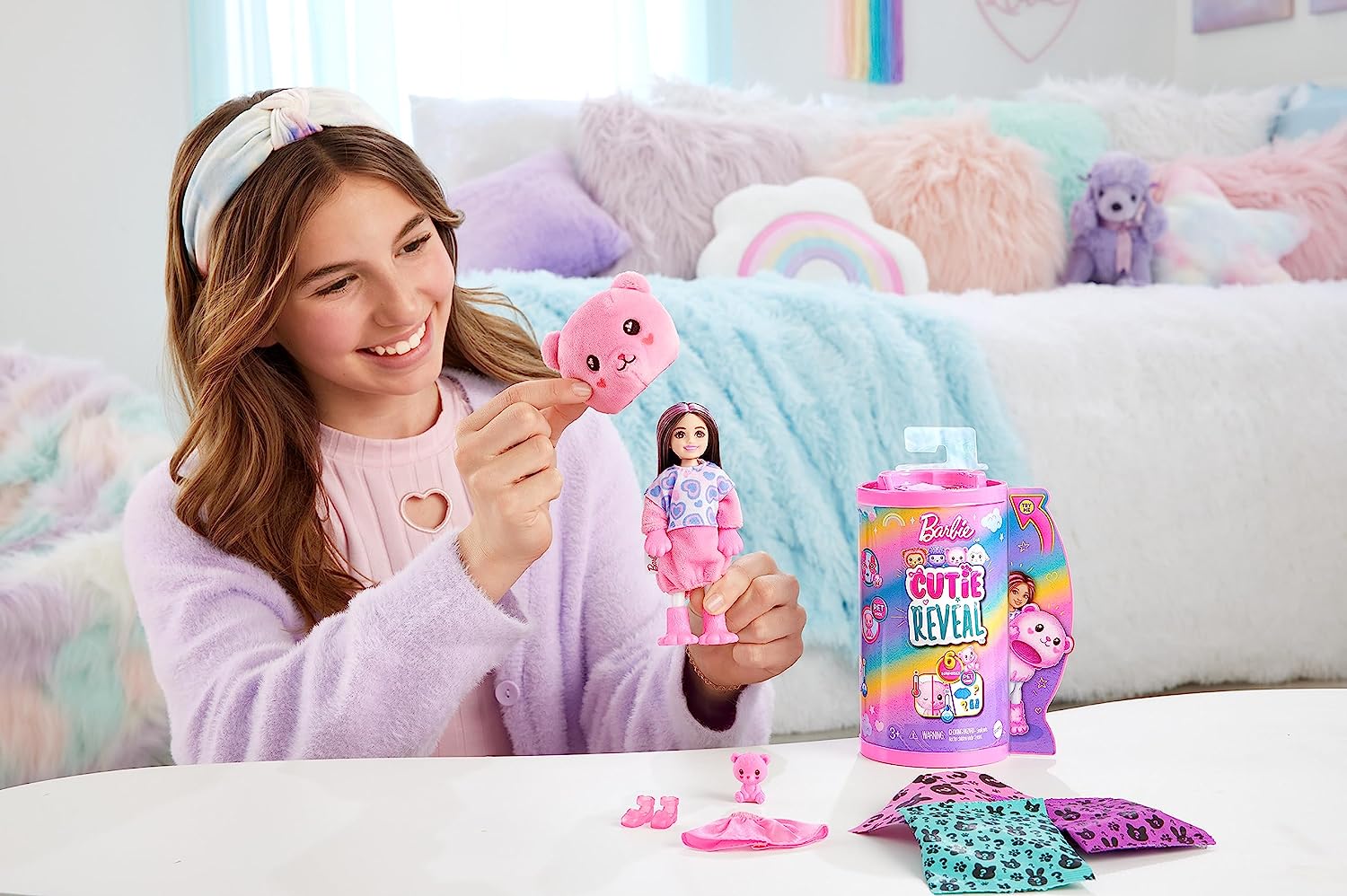 Barbie Chelsea Cutie Reveal Chelsea Cozy Cute Tees Series - Teddy HKR19 - Colorland Toys
