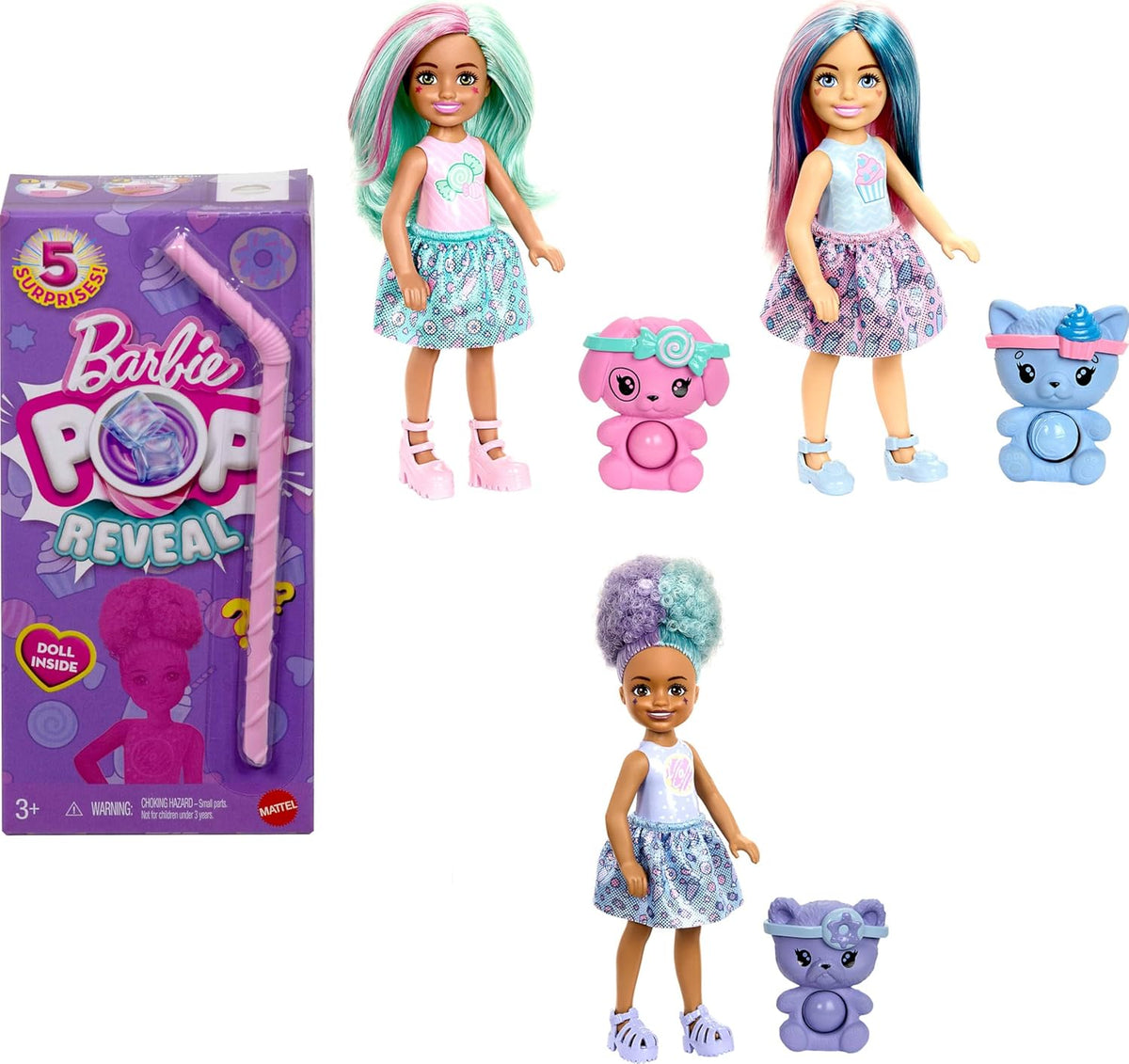Barbie Chelsea Pop Reveal Doll Treat Series — 5 Surprises Scented Small Doll JFY01 — image 1