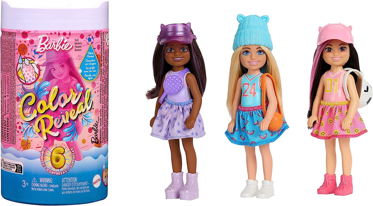 Barbie Color Reveal Surprise Doll - Chelsea Sporty Series HKT85 - Colorland Toys