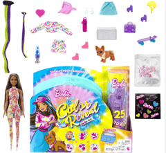 Barbie Color Reveal Tie Dye Peel Totally Neon Fashions Doll - Blue HCD25/HCD28 - Colorland Toys