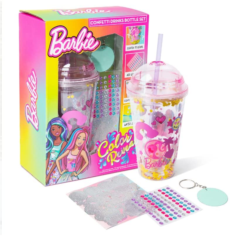 Barbie Colour Reveal Confetti Drinks Bottle Set - Colorland Toys