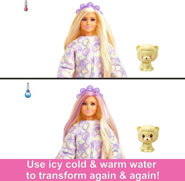 Barbie Cutie Reveal Barbie Cozy Cute Tees Series - Lion HKR06 - Colorland Toys