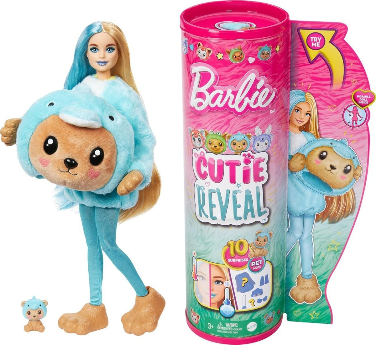 Barbie Cutie Reveal Costume Doll - Teddy in Dolphin HRK25 — image 1